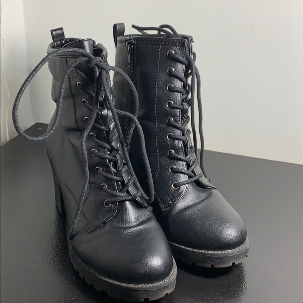 Black, heeled, ankle boots